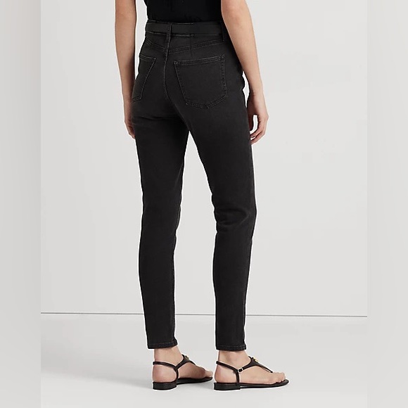 NWT RALPH LAUREN WOMEN HIGH-RISE SKINNY ANKLE JEANS PETITE SIZE BLACK - Picture 11 of 12
